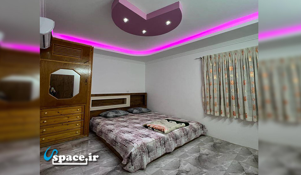نمای اتاق خواب ویلای سه خوابه دارای استخر و آتشکده - محمودآباد